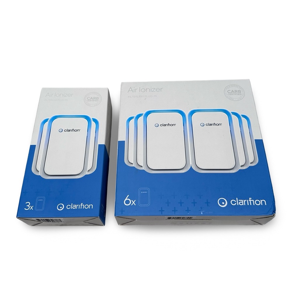 Clarifion Air Ionizer Filterless Plug-In 9 Pack White Gray AS-CL278103-01 Bundle